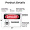 Signmission Chlorine Danger Sign, Plastic, 24in W x 18in L, 2PK OS-2PACK-DS-P-1824-L-1065 - alternate 5